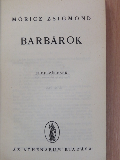 Móricz Zsigmond - Barbárok [antikvár]