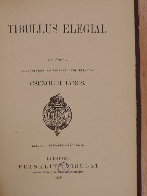 Tibullus - Tibullus elégiái [antikvár]