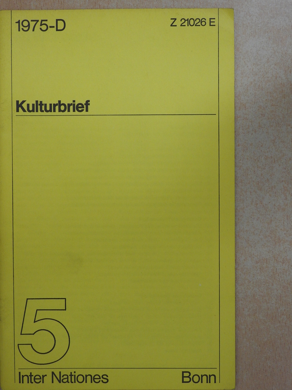 Dieter Ferber - Kulturbrief Mai 1975 [antikvár]