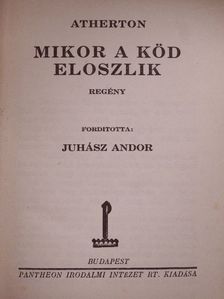 Atherton - Mikor a köd eloszlik [antikvár]