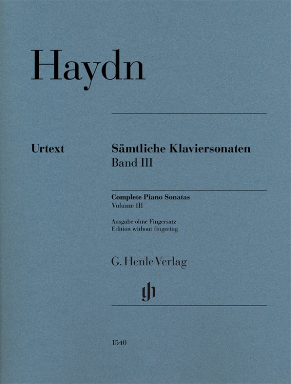 HAYDN JOSEPH - SÄMTLICHE KLAVIERSONATEN BAND III. - AUSGABE OHNE FINGERSATZ