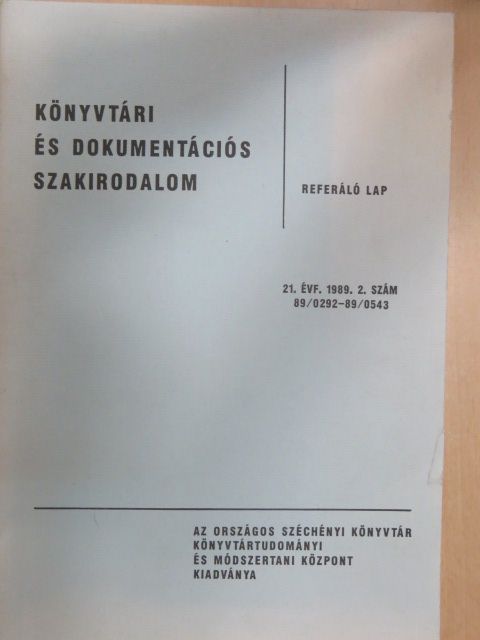 Balázs János - Könyvtári és dokumentációs szakirodalom - Referáló lap [antikvár]