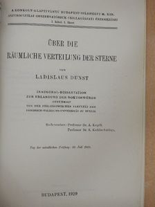 Dr. Dunst László - Über die räumliche Verteilung der Sterne [antikvár]