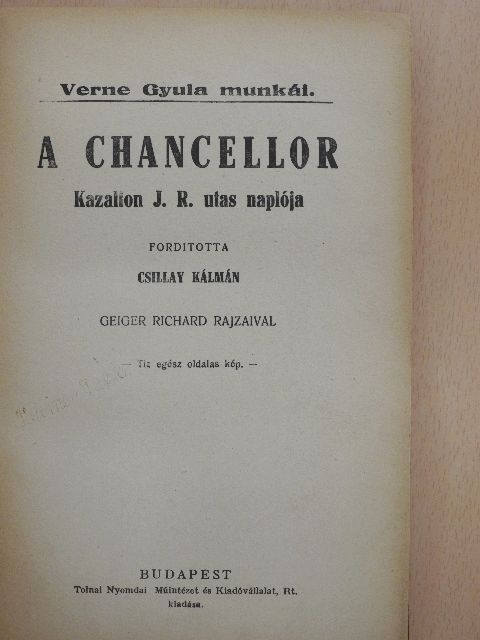 Verne Gyula - A Chancellor [antikvár]