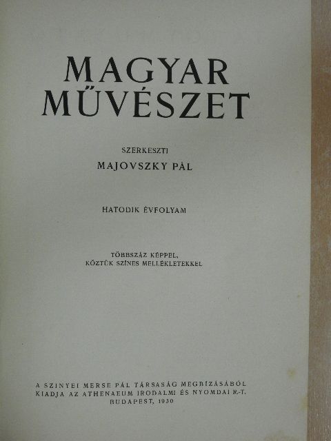 Bártfai Szabó László - Magyar Művészet 1930/1-10. [antikvár]