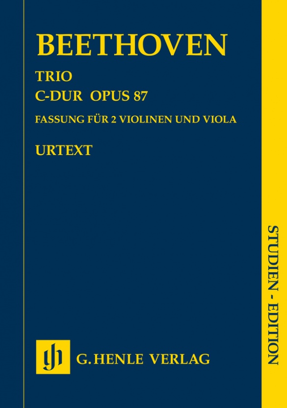 BEETHOVEN - TRIO C-DUR OP.87 FASSUNG FÜR 2 VIOLINEN UND VIOLA STUDIENPARTITUR URTEXT