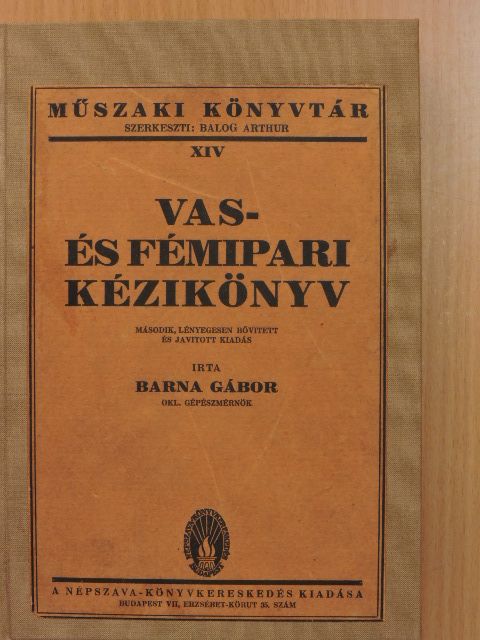Barna Gábor - Vas- és fémipari kézikönyv [antikvár]