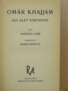 Harold Lamb - Omár Khajjám [antikvár]