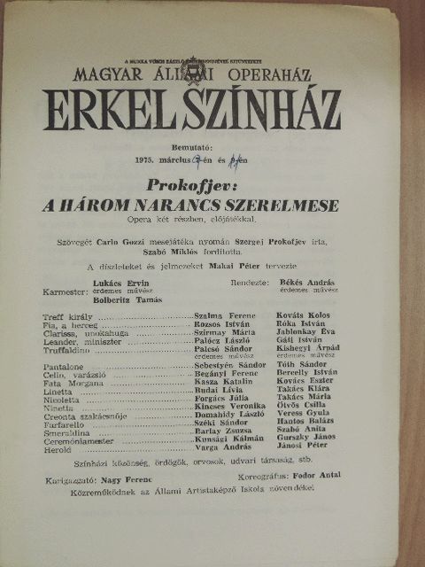 Prokofjev: A három narancs szerelmese [antikvár]