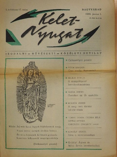 Balázs Attila - Kelet-Nyugat 1990. június 1. [antikvár]