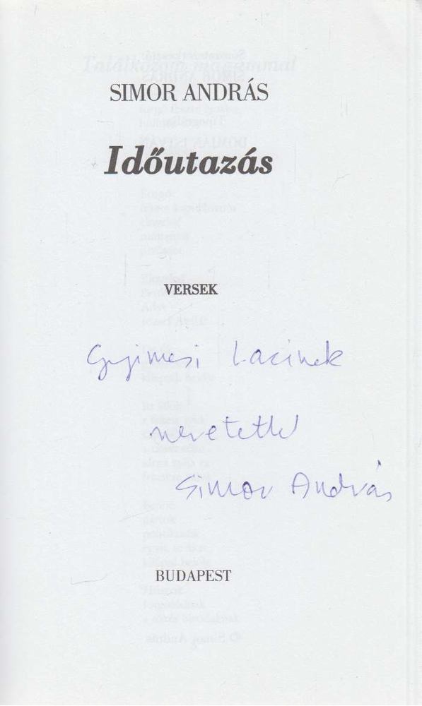 SIMOR ANDRÁS - Időutazás (dedikált) [antikvár]