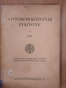 Koch Lajos - A Fővárosi Könyvtár Évkönyve 1935. [antikvár]