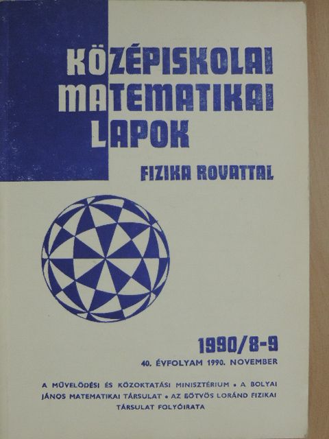 Honyek Gyula - Középiskolai matematikai lapok 1990. november [antikvár]