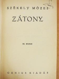 Székely Mózes - Zátony [antikvár]