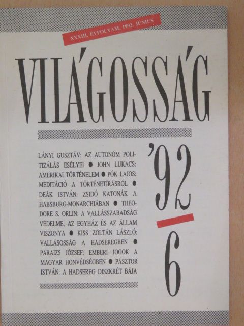Deák István - Világosság 1992. június [antikvár]