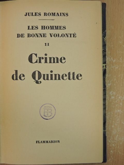 Jules Romains - Crime de Quinette [antikvár]