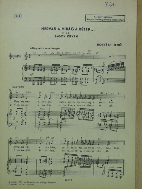 Horváth Jenő - Hervad a virág a réten... [antikvár]