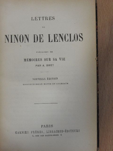 Ninon de Lenclos - Lettres de Ninon de Lenclos [antikvár]