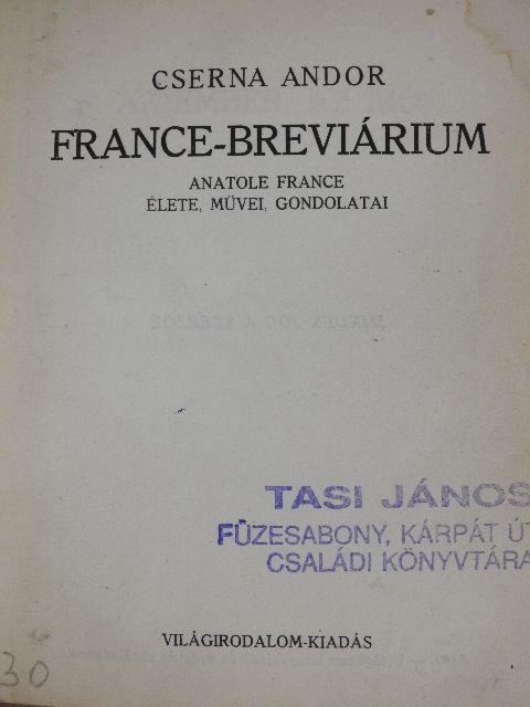 Cserna Andor - France-breviárium [antikvár]