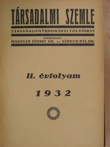 A. F. Joffe - Társadalmi Szemle 1932. január-december [antikvár]