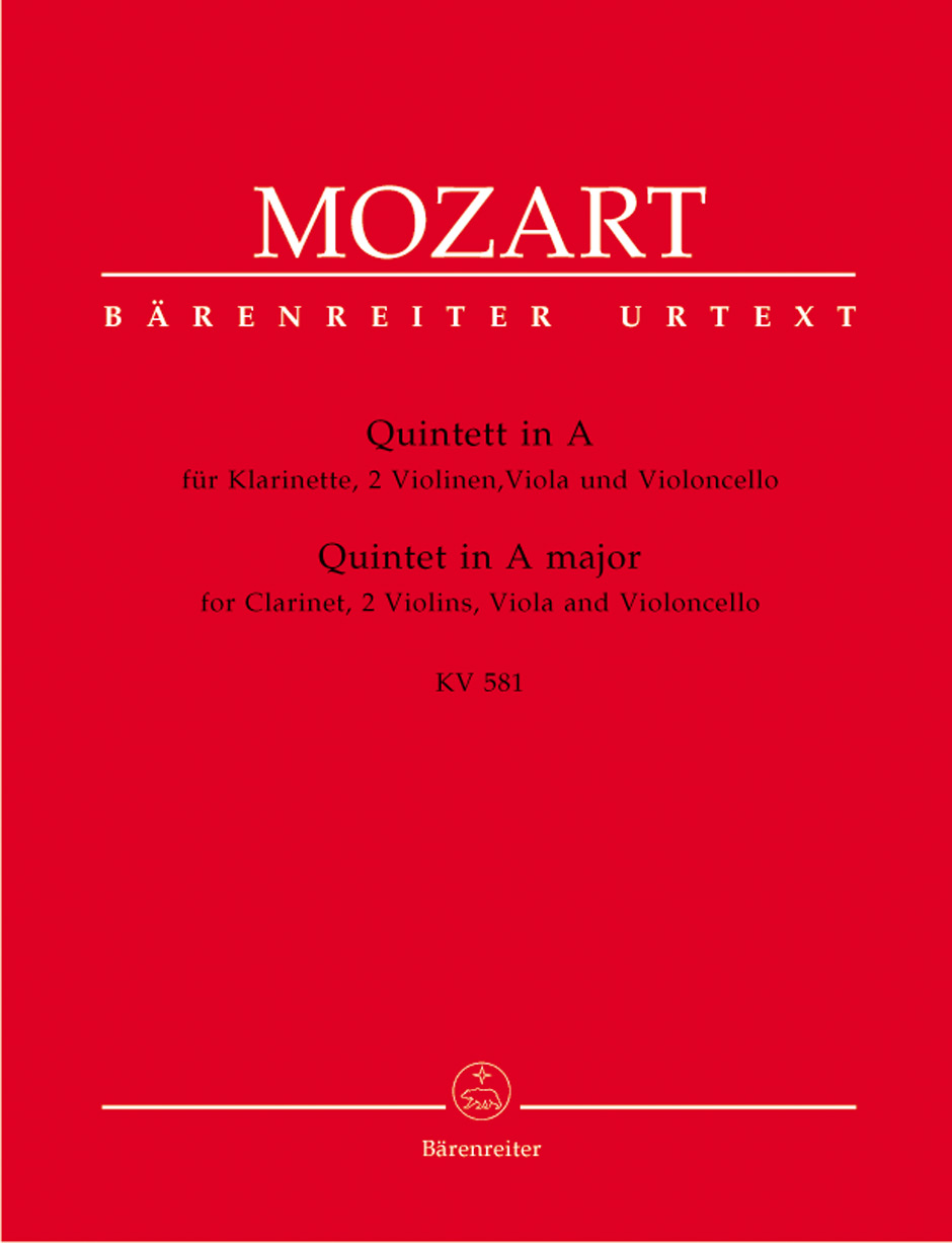MOZART, W,A, - QUINTETT IN A FÜR KLARINETTE, 2 VIOLINEN, VIOLA UND VIOLONCELLO KV 581