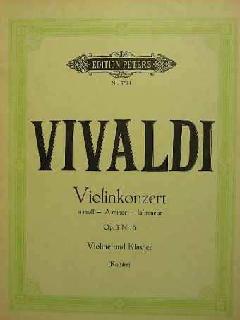 Antonio Vivaldi - Violinkonzert A-moll Op. 3. Nr. 6. [antikvár]