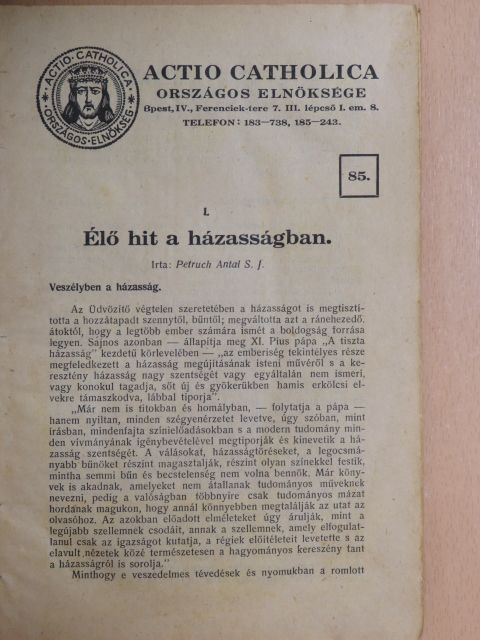 Dr. Gálos László - Actio Catholica Országos Elnöksége füzetei (8 db) [antikvár]