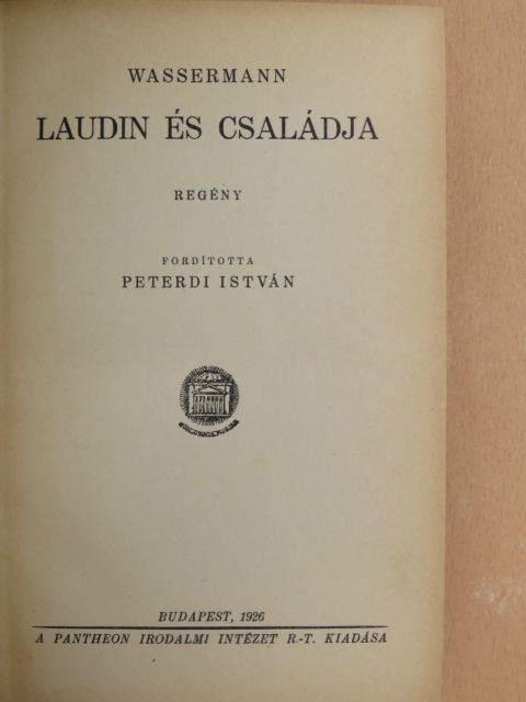 Wassermann - Laudin és családja [antikvár]