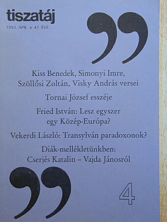 Alföldy Jenő - Tiszatáj 1993. április [antikvár]