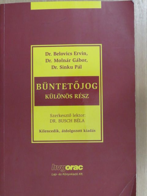 Dr. Belovics Ervin - Büntetőjog [antikvár]