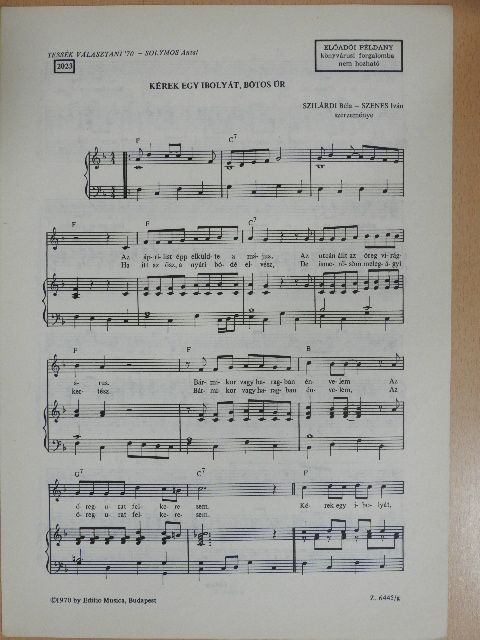 Szenes Iván - Kérek egy ibolyát, bótos úr [antikvár]