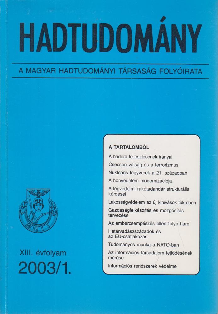 Nagy László - Hadtudomány XIII. évfolyam 2003/1. [antikvár]