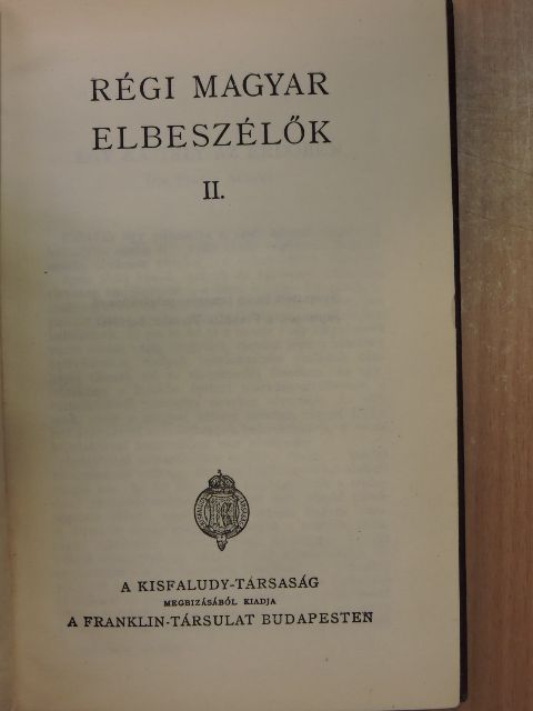 Ágai Adolf - Régi magyar elbeszélők II. [antikvár]