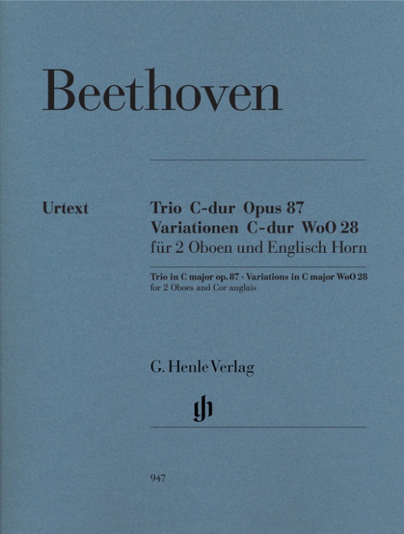 BEETHOVEN - TRIO C- DUR OP.87; VARIATIONEN C-DUR WoO 28 FÜR 2 OBOEN UND ENGLISCH HORN