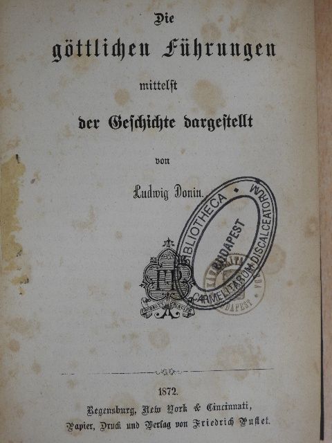 Ludwig Donin - Jugendspiegel für Jung und Alt in heiligen Lebensbildern aus allen Jahrhunderten Der Monat Januar bis Juni 1872. (fél évfolyam) (gótbetűs) [antikvár]