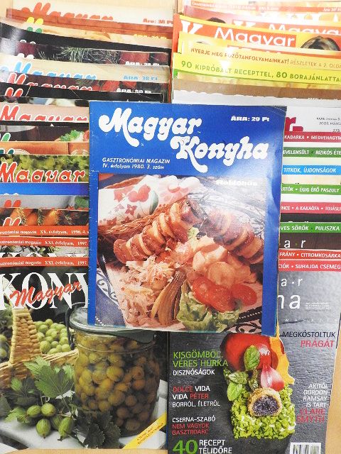 Magyar konyha 1980, 1981, 1983-1985, 1987-1989, 1991, 1993, 1996, 1997, 2002-2005, 2007-2009, 2011-2014 (vegyes számok) (41db) [antikvár]