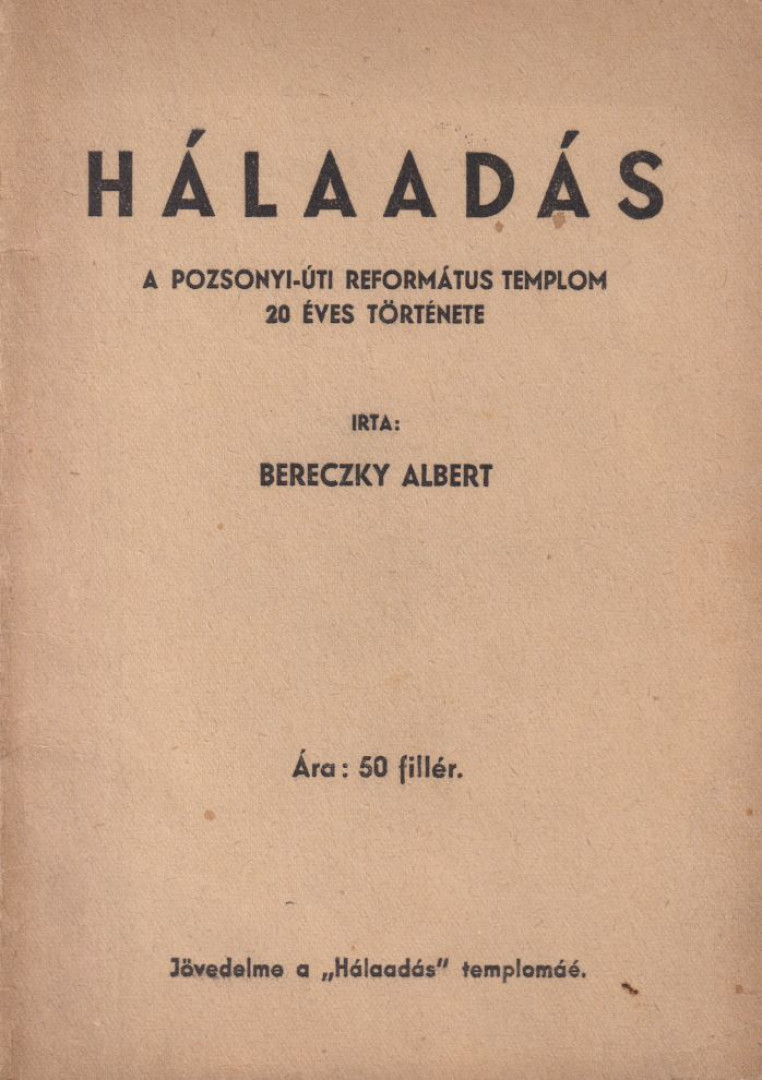 BERECZKY ALBERT - Hálaadás [antikvár]