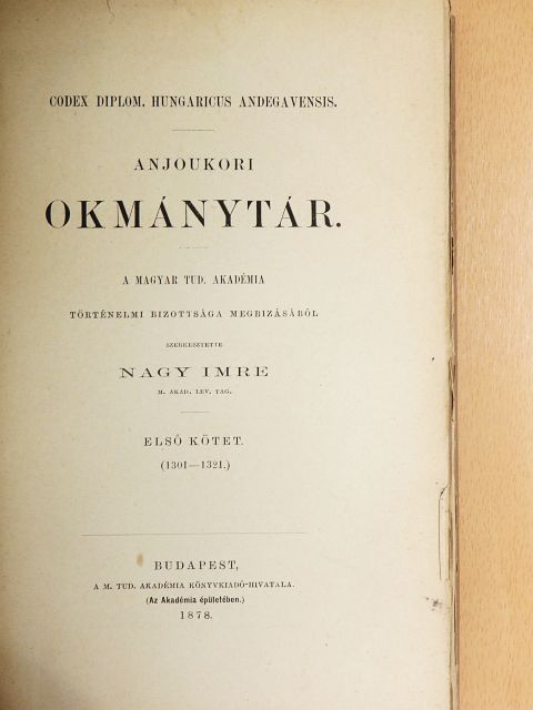 Anjoukori okmánytár I. (töredék) [antikvár]