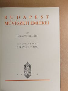 Horváth Henrik - Budapest művészeti emlékei [antikvár]
