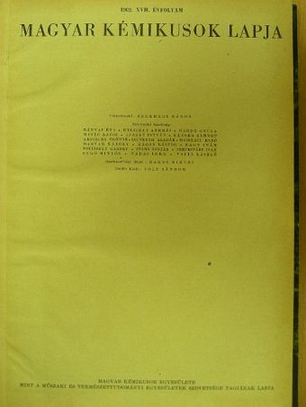 Almásy Andor - Magyar Kémikusok Lapja 1962. január-december [antikvár]