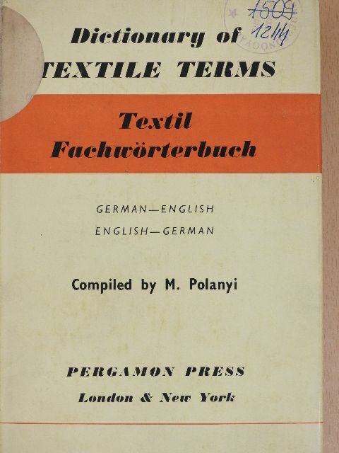 Dictionary of Textile Terms [antikvár]