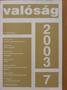 Borbély Zsolt Attila - Valóság 2003. július [antikvár]