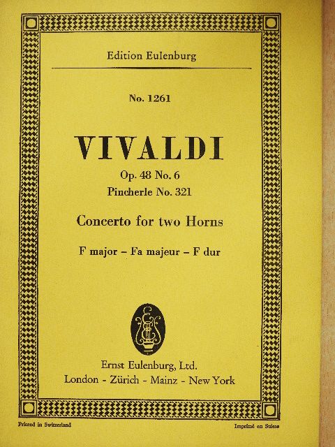 Antonio Vivaldi - Concerto for two Horns [antikvár]