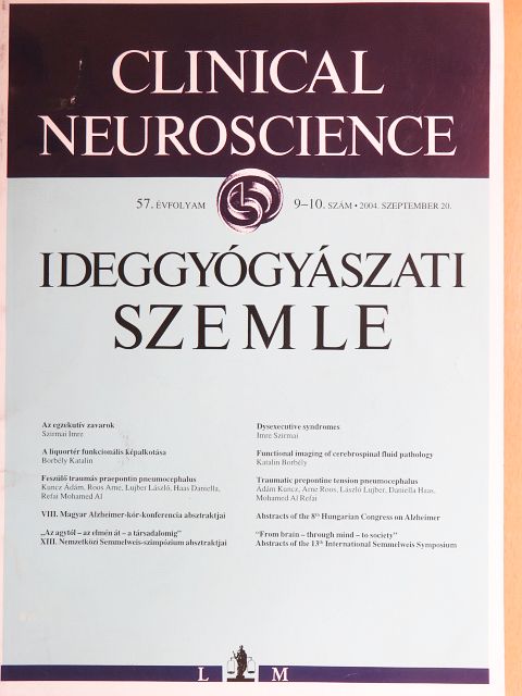 Borbély Katalin - Ideggyógyászati Szemle 2004. szeptember 20. [antikvár]