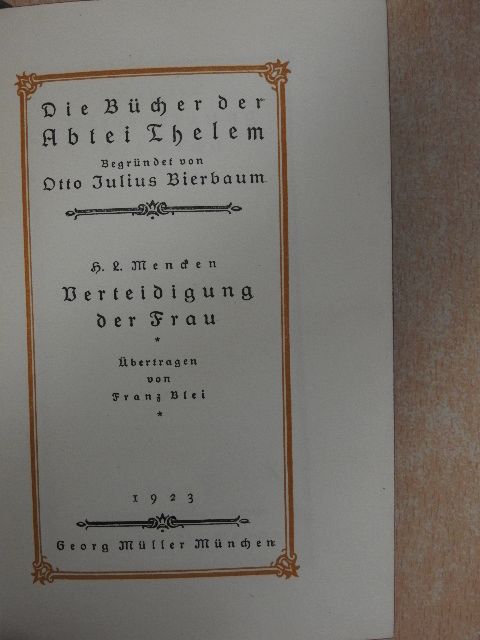 H. L. Mencken - Verteidigung der Frau (gótbetűs) [antikvár]