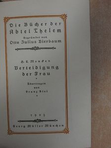 H. L. Mencken - Verteidigung der Frau (gótbetűs) [antikvár]
