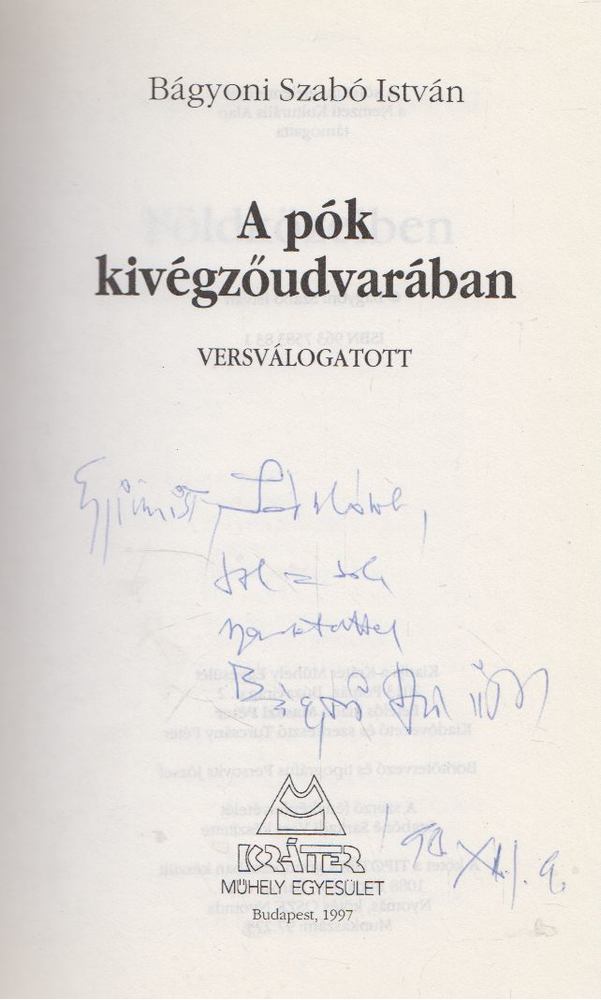 Bágyoni Szabó István - A pók kivégzőudvarában (dedikált) [antikvár]