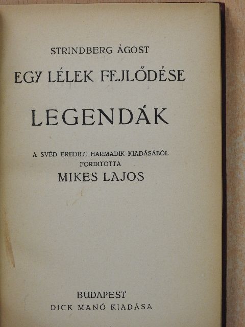 Strindberg Ágost - Egy lélek fejlődése VIII. [antikvár]