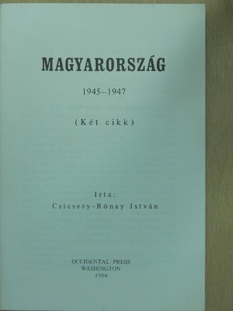 Csicsery-Rónay István - Magyarország [antikvár]