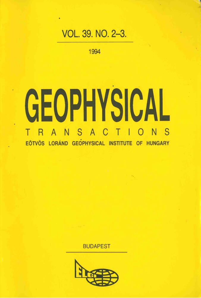 Hegybíró Zsuzsanna - Geophysical Transactions vol. 39. no. 2-3. [antikvár]